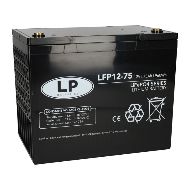 Landport (LP) Lithium accu LFP V12,8-75 LiFePo4 12 volt 75 Ah 960 Wh
