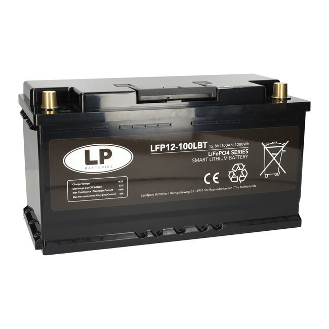 Landport (LP) SMART Lithium accu LFP V12,8-100LBT LiFePo4 12 volt 100 Ah 1280 Wh