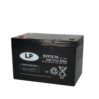 Landport (LP) AGM-GEL-Carbon accu EVX12-76 Deep Cycle 12 v 76 ah