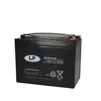 Landport (LP) AGM-GEL-Carbon accu EVX12-55 Deep Cycle 12 v 55 ah