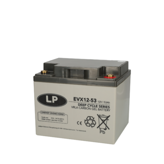 Landport (LP) AGM-GEL-Carbon accu EVX12-53 Deep Cycle 12 v 53 ah