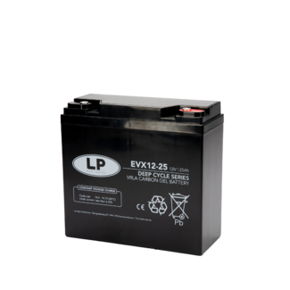 Landport (LP) AGM-GEL-Carbon accu EVX12-25 Deep Cycle 12 v 25 ah