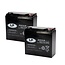Landport (LP) 2x EVX12-25 AGM / GEL / Carbon accu's 12 volt 25 ah