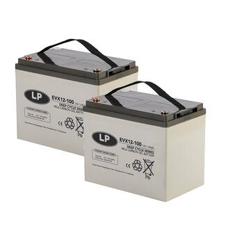 Landport (LP) 2x EVX12-100 AGM / GEL / Carbon accu's 12 volt 100 ah