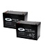 Landport (LP) 2x EVX12-105 AGM / GEL / Carbon accu's 12 volt 105 ah