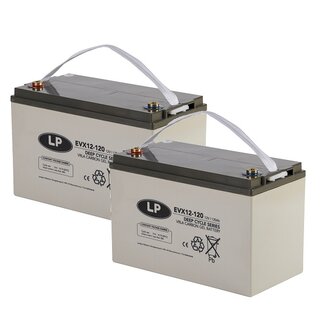 Landport (LP) 2x EVX12-120 AGM / GEL / Carbon accu's 12 volt 120 ah
