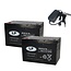 Landport (LP) 2x EVX12-76 accu's 12 volt 76 ah + IMPULS II acculader 24v 8A