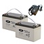 Landport (LP) 2x EVX12-120 accu's 12 volt 120 ah + IMPULS II acculader 24v 11A