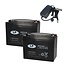 Landport (LP) 2x EVX12-55 accu's 12 volt 55 ah + IMPULS II acculader 24v 6A