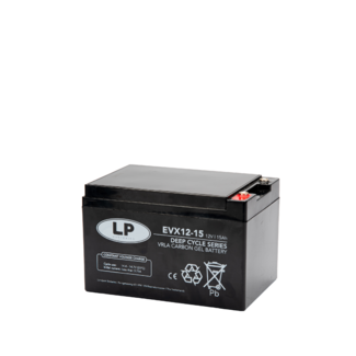 Landport (LP) EVX12015 Deep Cycle 12 v 15 ah AGM / GEL / Carbon technologie accu