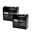 Landport (LP) 2x EVX12-25 accu's 12 volt 25 ah + acculader 24v 2,8A