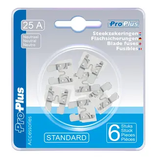 ProPlus Steekzekeringen 25 Ampère NEUTRAAL 6 stuks