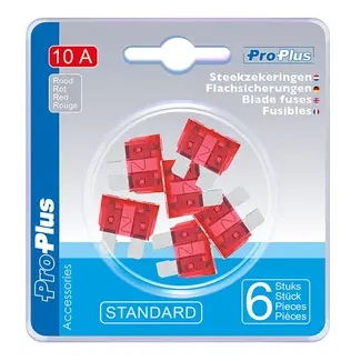 ProPlus Steekzekeringen 10 Ampère ROOD 6 stuks