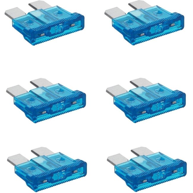 ProPlus Steekzekeringen 15 Ampère BLAUW 6 stuks