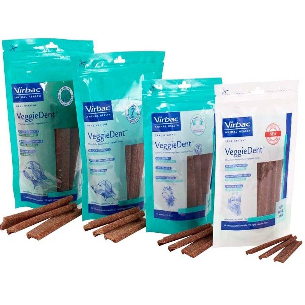 Virbac VeggieDent Small hondensnack tot 10 kg/15 kauwstrips Per stuk