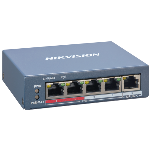 Hikvision Switch DS-3E1105P-EI L2, Smart Managed, 4 10/100M RJ45 PoE port