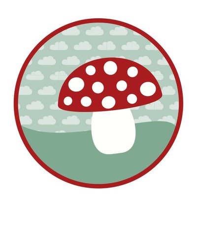 Muursticker paddenstoel
