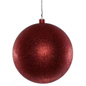 basis kerstbal  glitter rood ca 20cm diameter