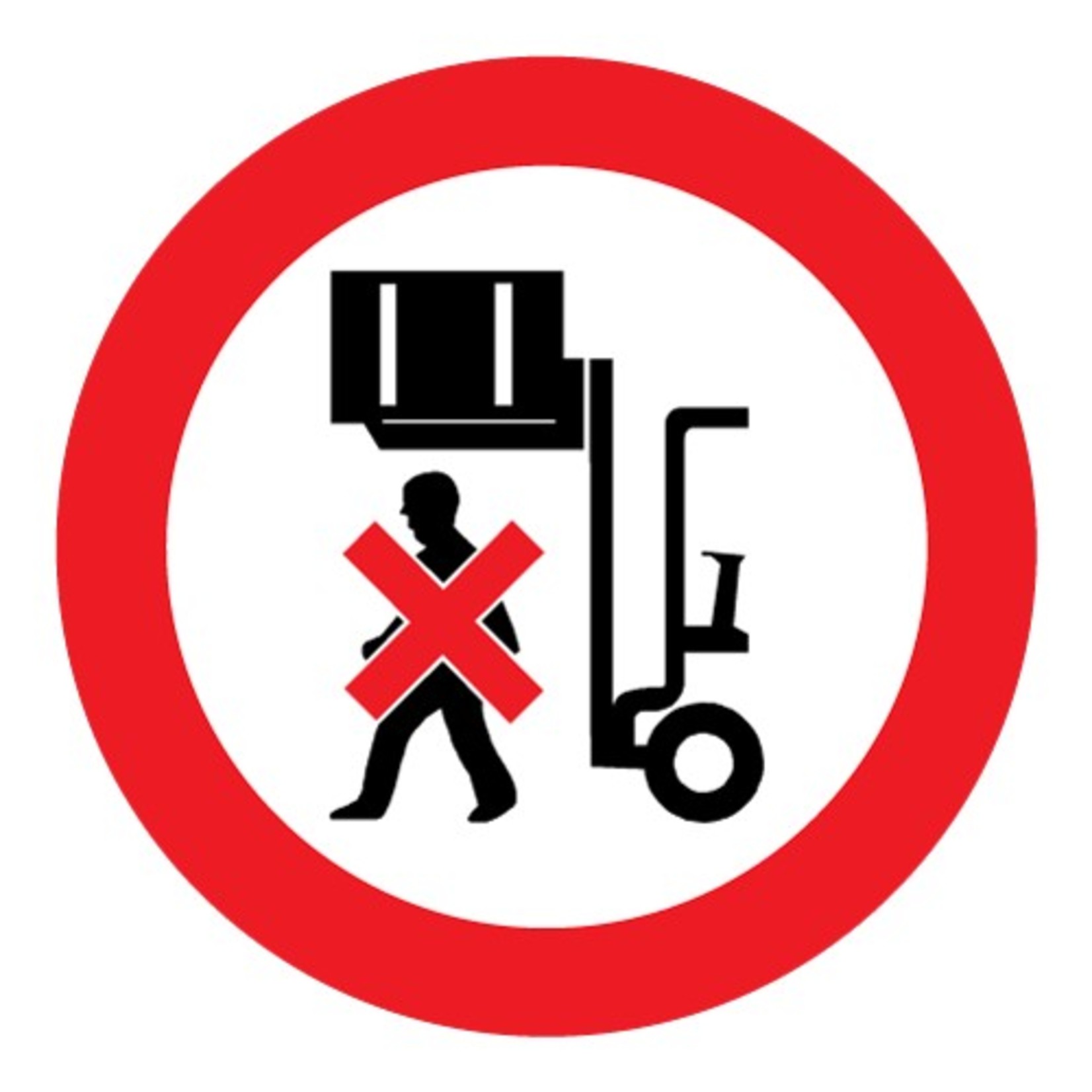 pictogram "verboden onder de last te lopen" sticker
