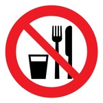 verboden te eten en te drinken sticker