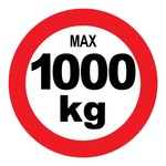 max 1000 kg sticker