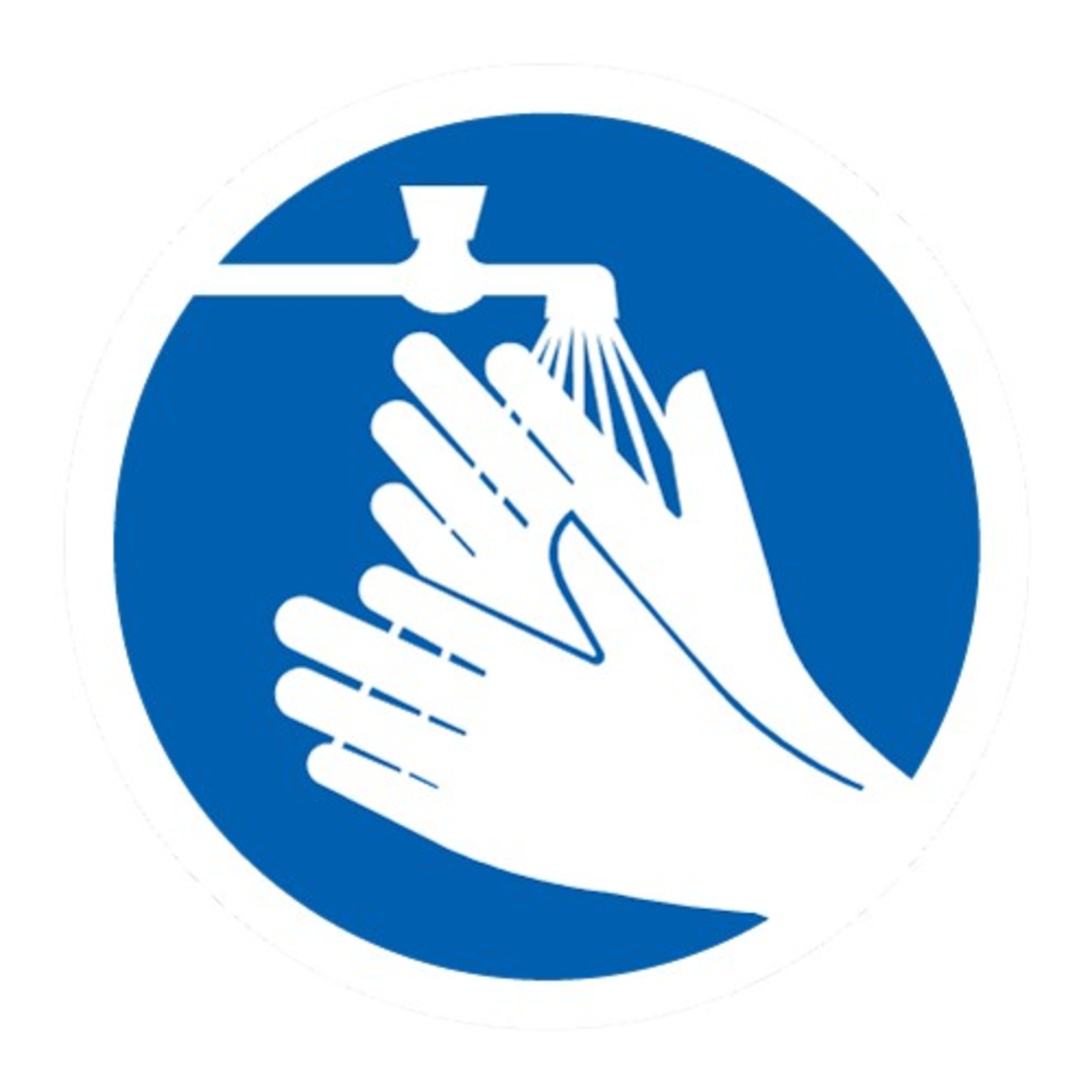 pictogram "handen wassen verplicht" sticker