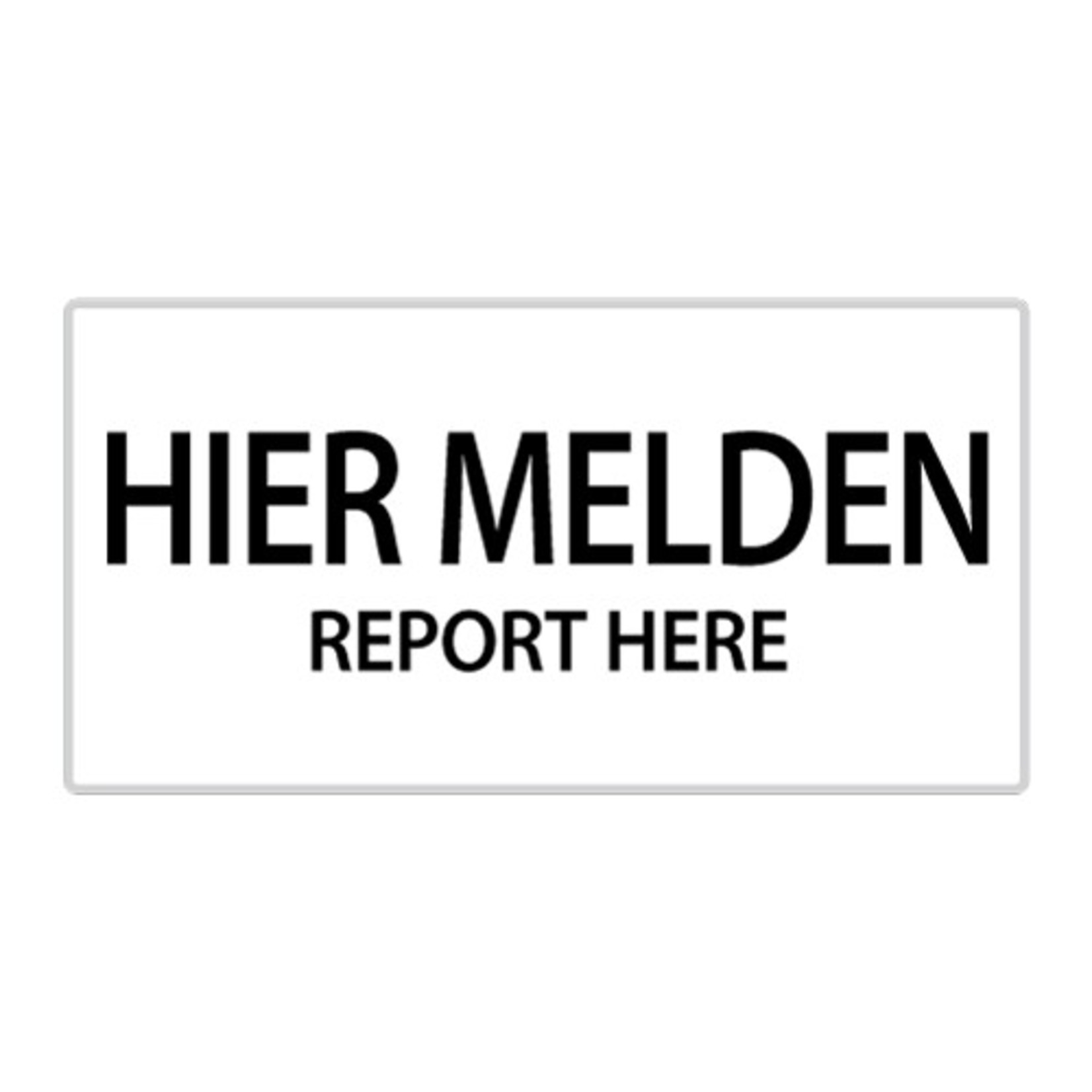 pictogram "hier melden" sticker