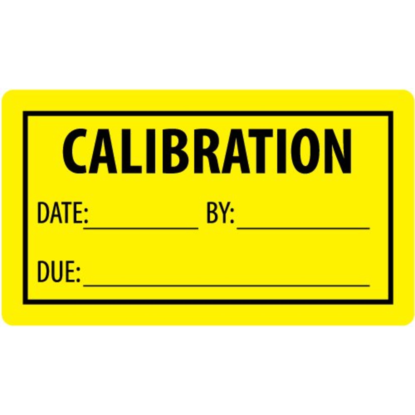 Calibration sticker geel 70x40 mm