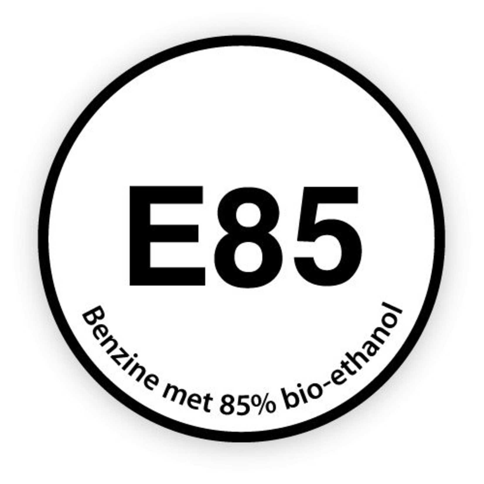 E85 brandstofsticker met uitleg
