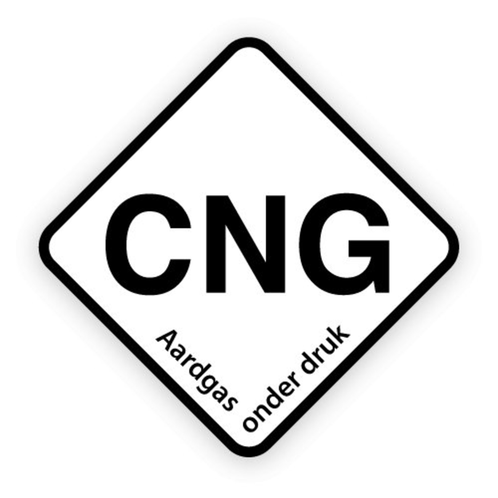 CNG brandstofsticker met uitleg