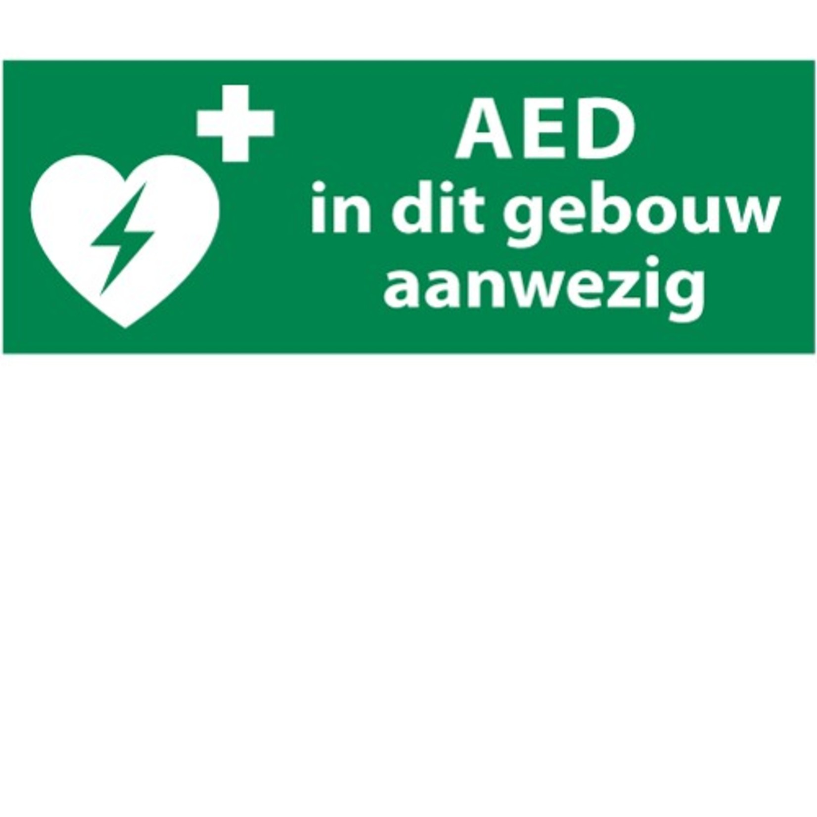 Nooduitgang sticker AED apparaat gebouw