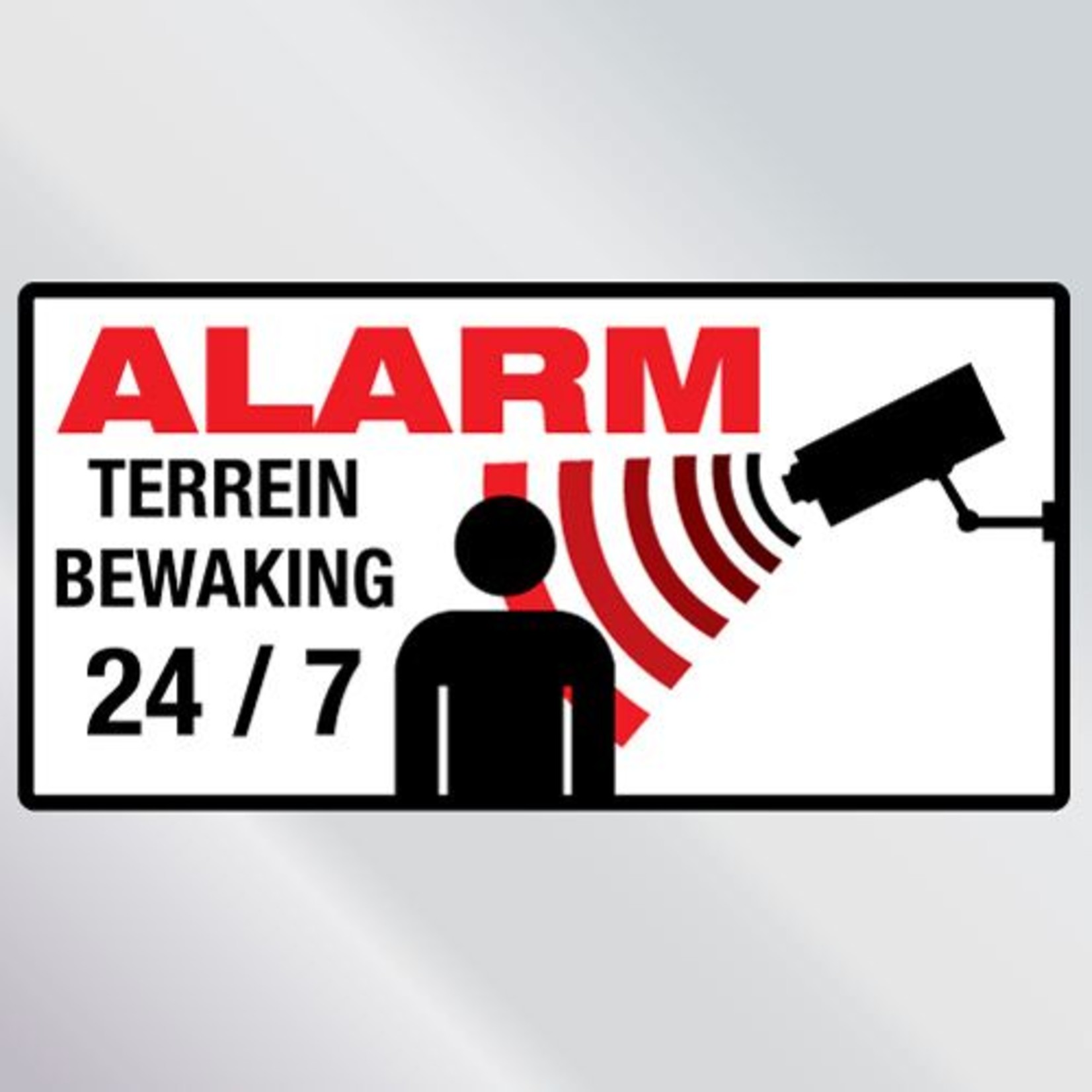 Beveiligingssticker Alarm! Terreinbewaking 24 uur