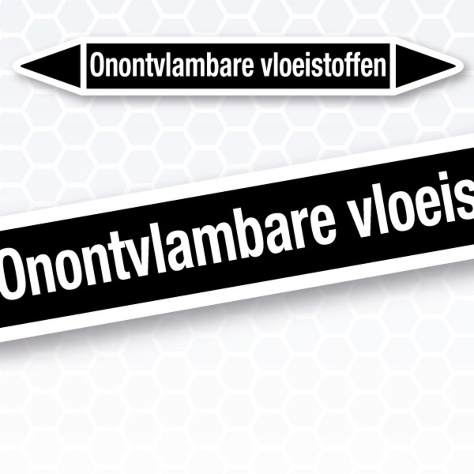 Leidingmarkering onontvlambare vloeistoffen, 4 formaten