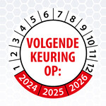 Keuringssticker wit/rood