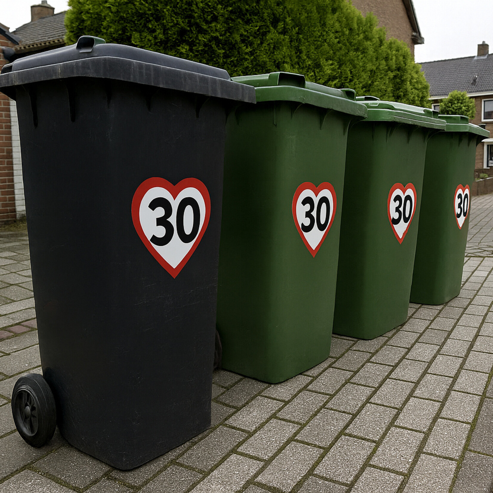 Opvallende verkeerssticker voor een veiligere straat