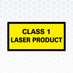 30 x sticker Class 1 Laserproduct 25x50mm