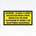 30 x sticker Class 4 Laser 25x50mm