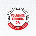 Keuringssticker wit/rood