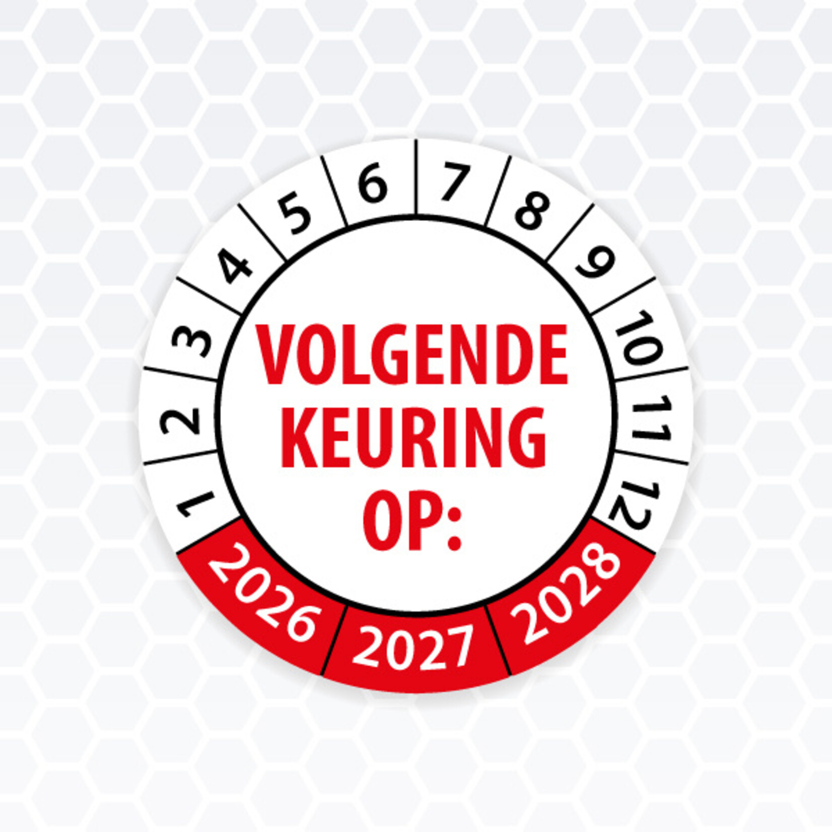 Keuringssticker wit/rood ø 35 mm