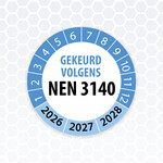 Keuringssticker blauw NEN 3140
