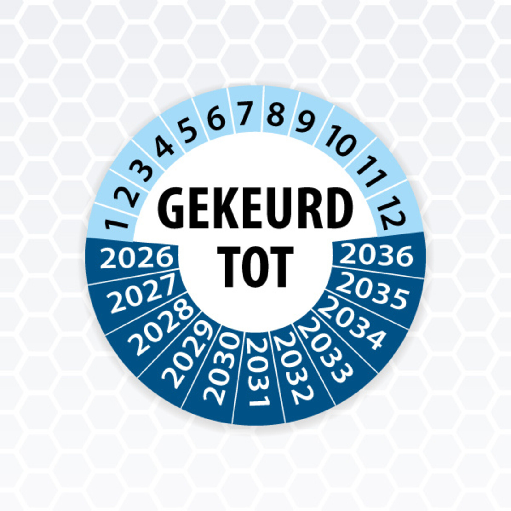 Keuringssticker ø 35 mm - 10 jaar geldig