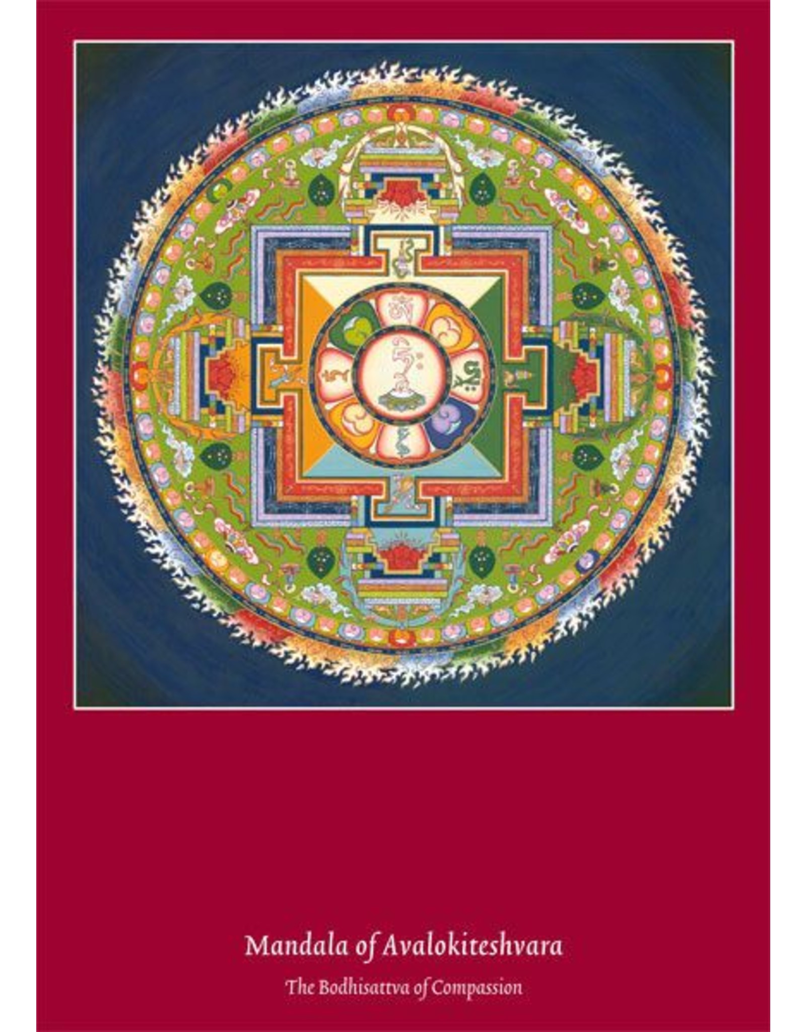 Tibetan Buddhist Art postkaart Mandala van Avalokiteshvara