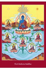 Tibetan Buddhist Art postkaart De 8 Medicijn Boeddha's