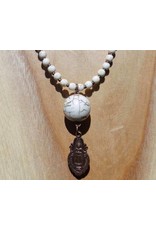 JewelryByM necklace white howlite & standing Buddha