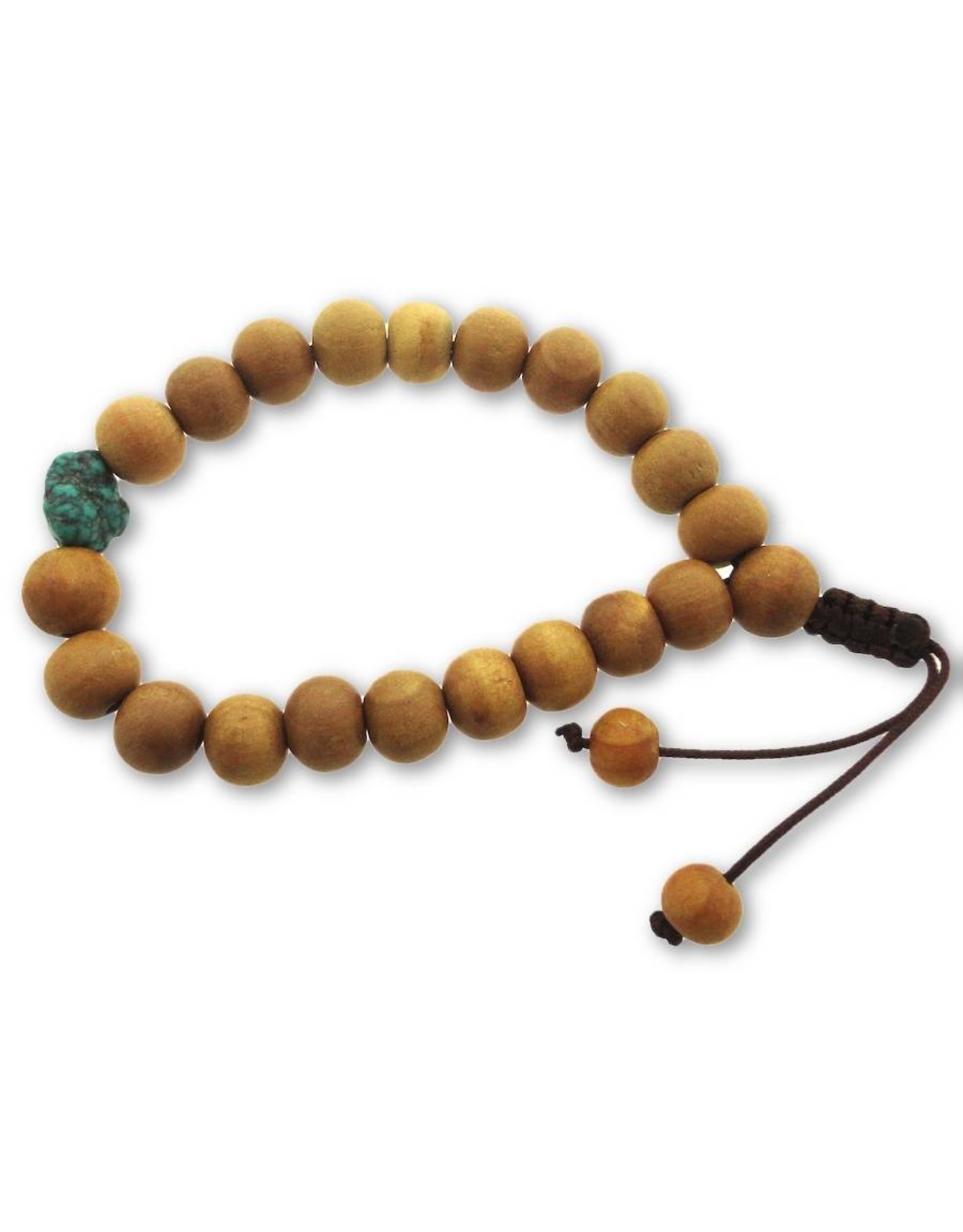 Mala armband van sandelhout met turquoise