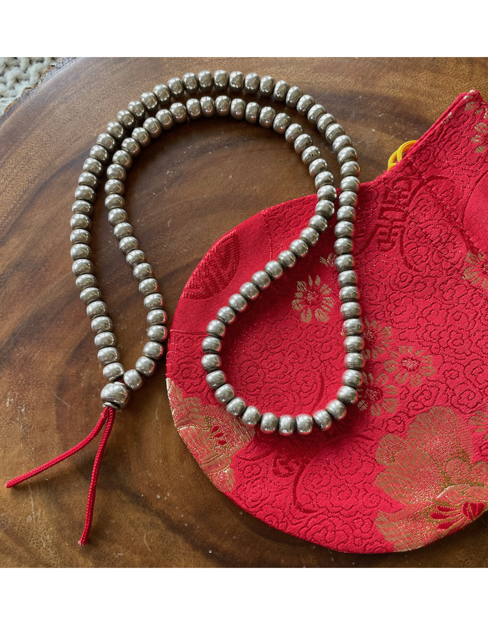 Dakini mala with handmade silver beads