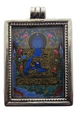 Dakini silver thangka pendant Medicine Buddha