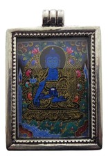 Dakini zilveren thangka hanger Medicijn Boeddha