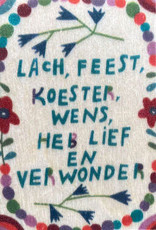 ZintenZ houten magneet Lach, feest, koester...