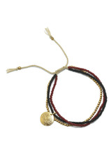 Bracelet with 6 bands and lotus charm